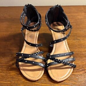 Elegant Black Braided Sandals